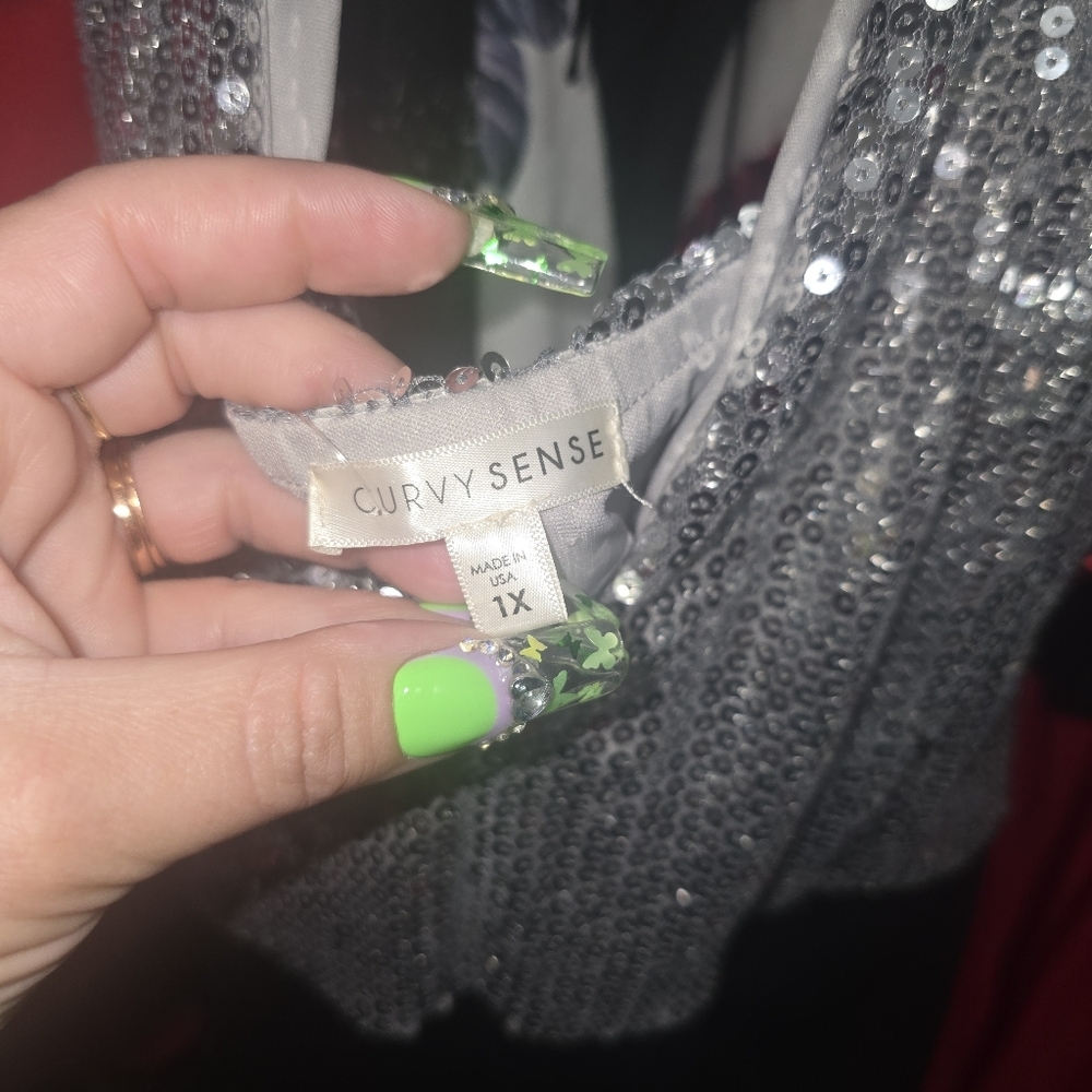 Nwt Curvy Sense 1x Sequin Halter Jumpsuit — image 6 of 7